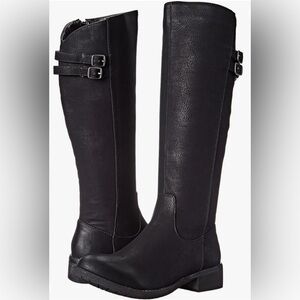 Very Volatile Black Knee High Women’s Boots Faix Leather Side Zipper Sz 7.5